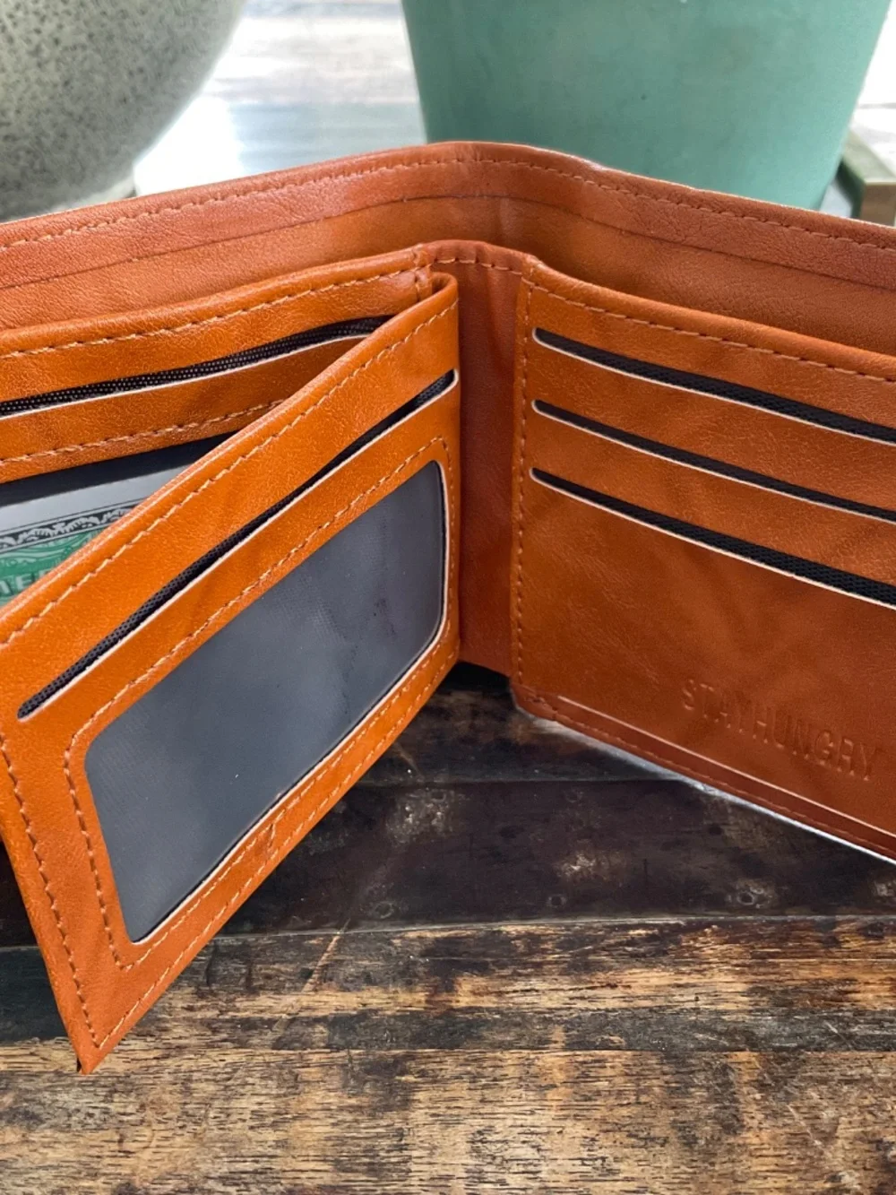 $100 bill new wallet,NWT.Tan.